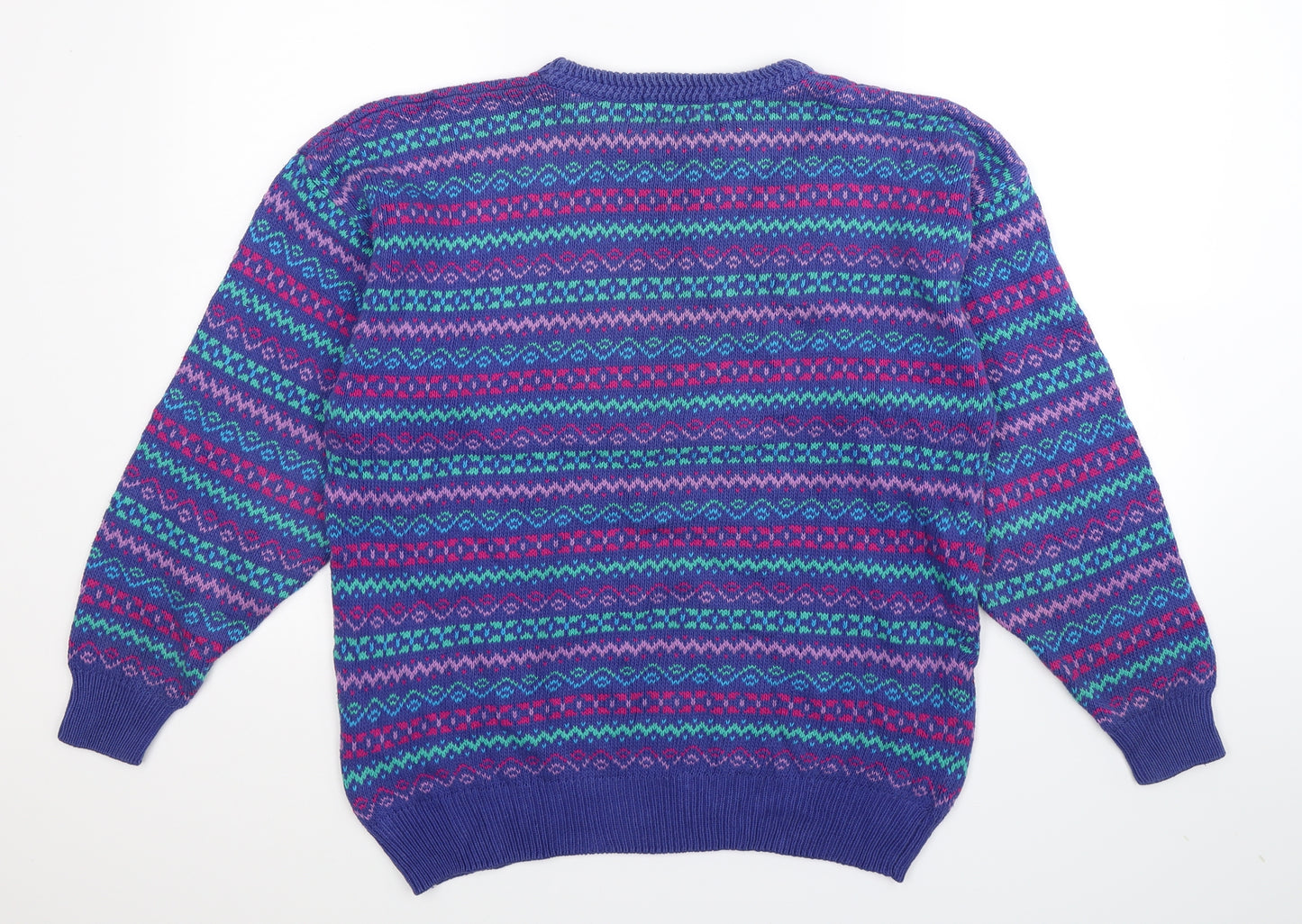 Country Cottons Mens Multicoloured Geometric Knit Pullover Jumper Size L