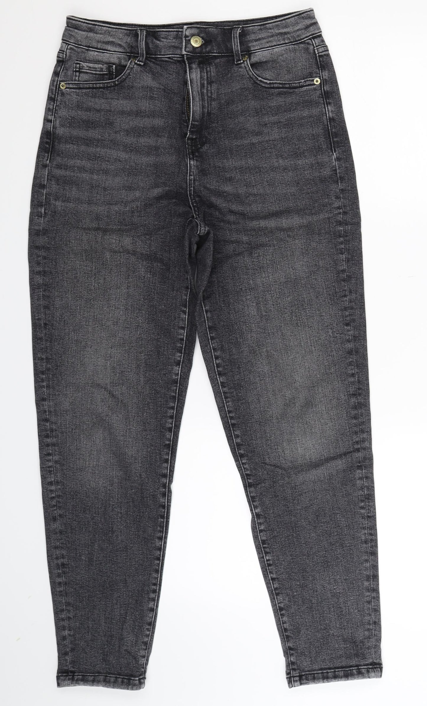 Marks and Spencer Womens Grey  Denim Mom Jeans Size 10 L27 in