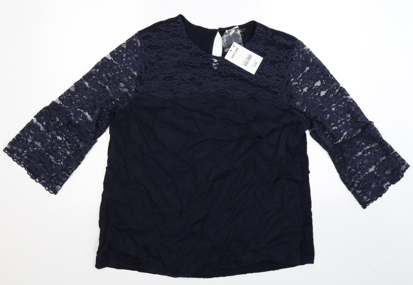 NEXT Womens Blue Floral  Basic Blouse Size 20