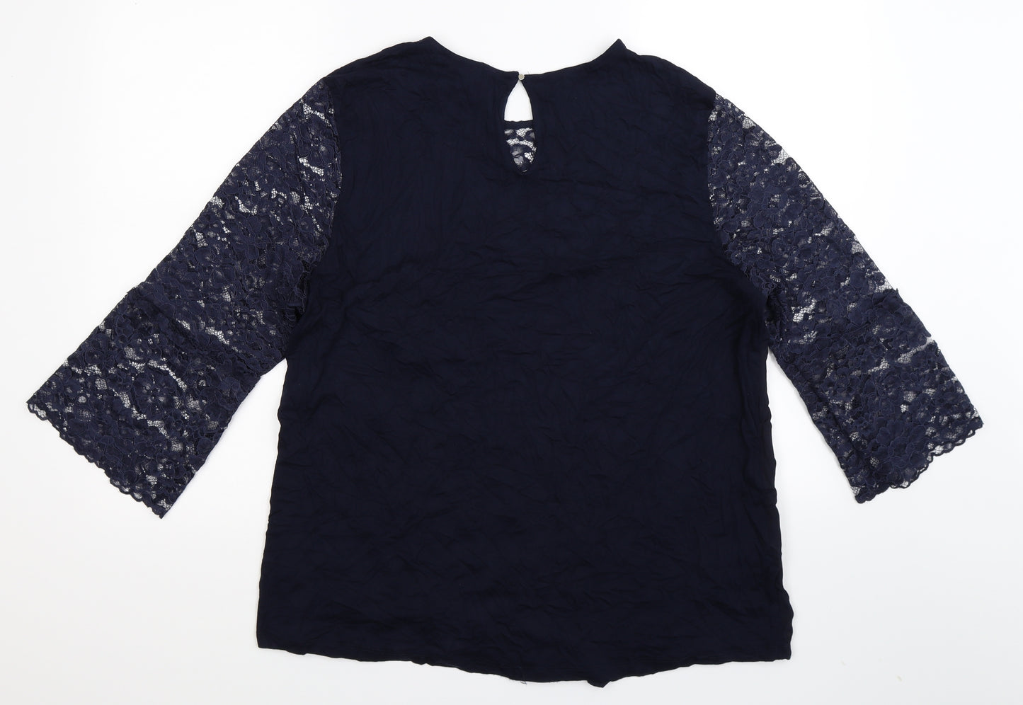 NEXT Womens Blue Floral  Basic Blouse Size 20
