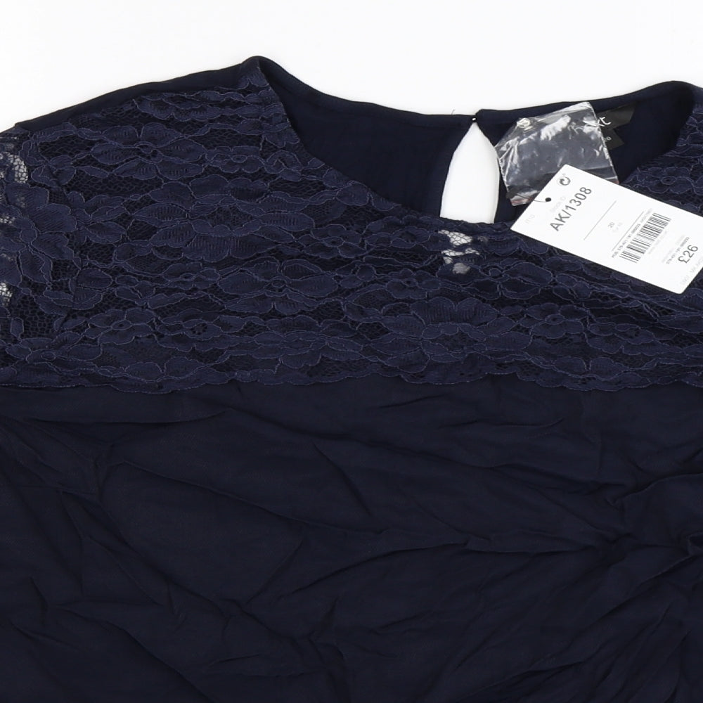NEXT Womens Blue Floral  Basic Blouse Size 20