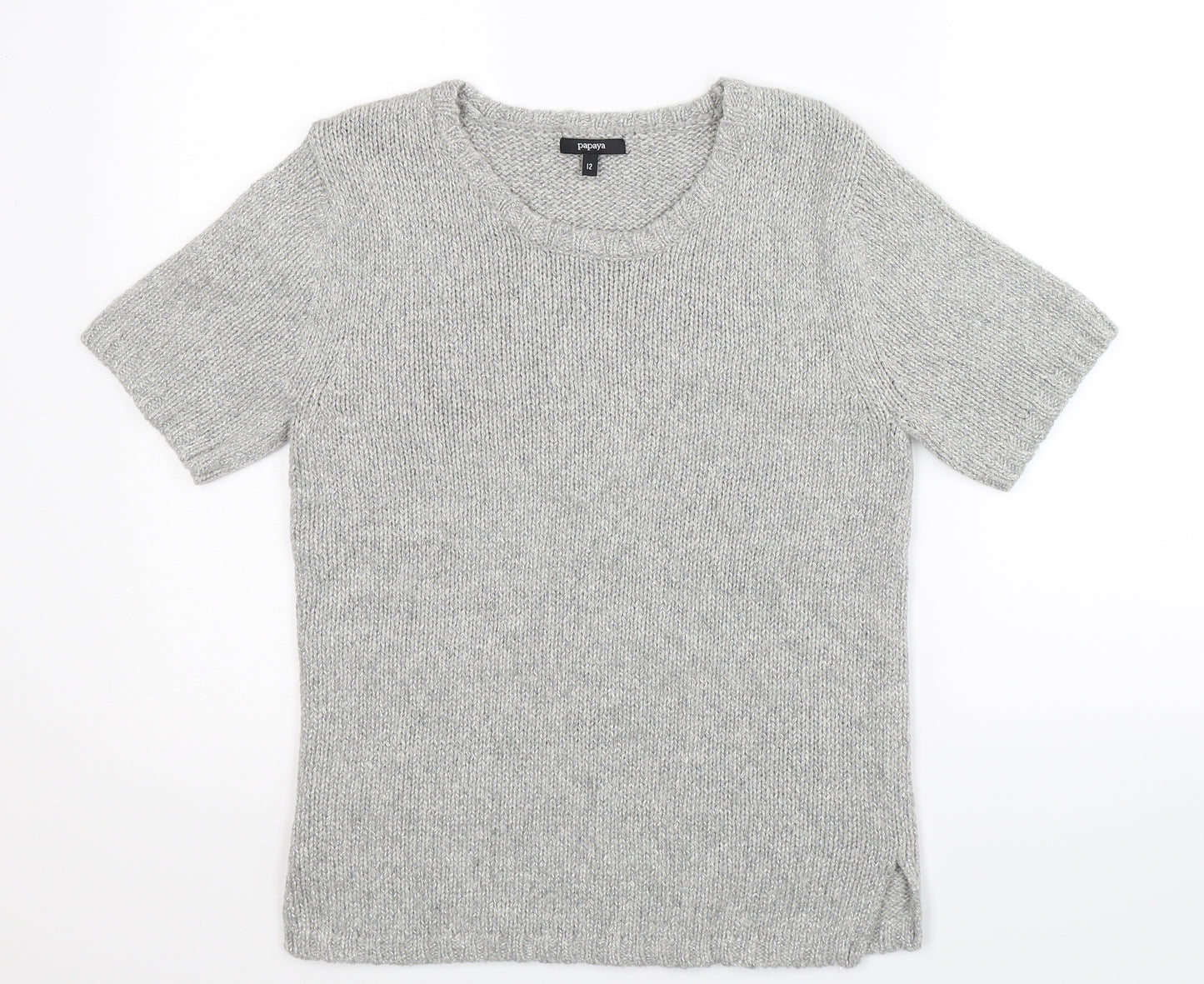 Papaya Womens Grey  Knit Pullover Jumper Size 12