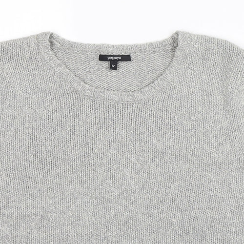 Papaya Womens Grey  Knit Pullover Jumper Size 12