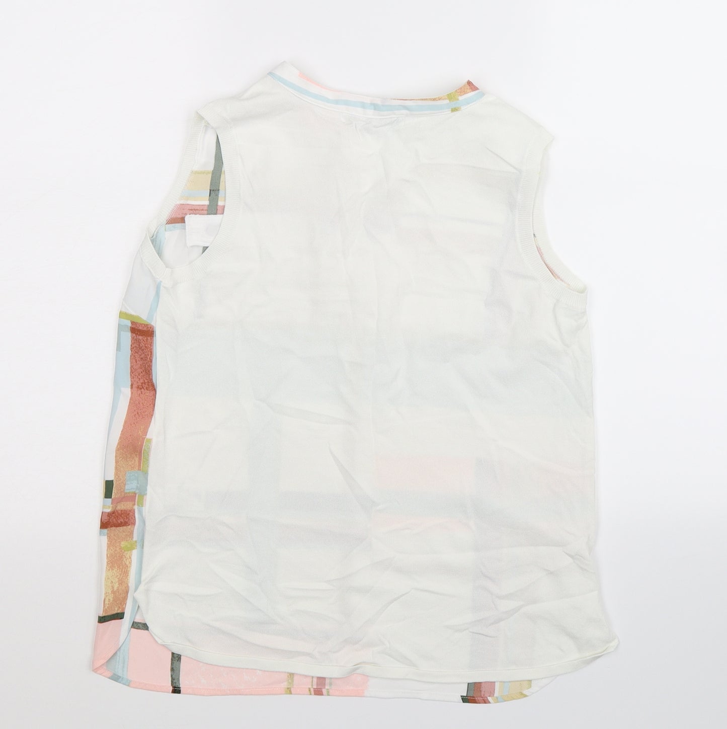 NEXT Womens White Geometric  Basic Blouse Size 10