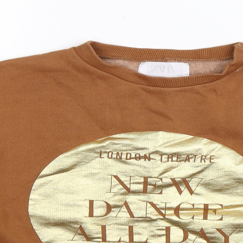 Zara Girls Brown   Pullover Sweatshirt Size 10-11 Years