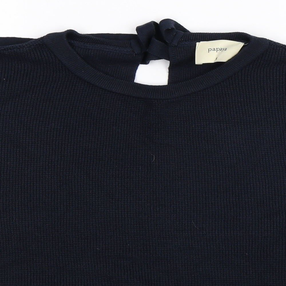 Papaya Womens Blue  Knit Pullover Jumper Size M