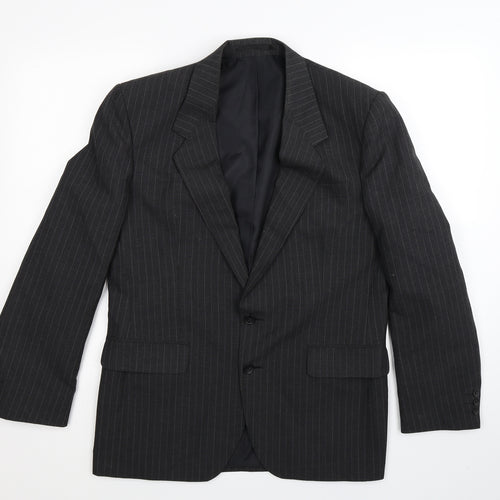 House of Fraser Mens Black Striped  Jacket Suit Jacket Size 40