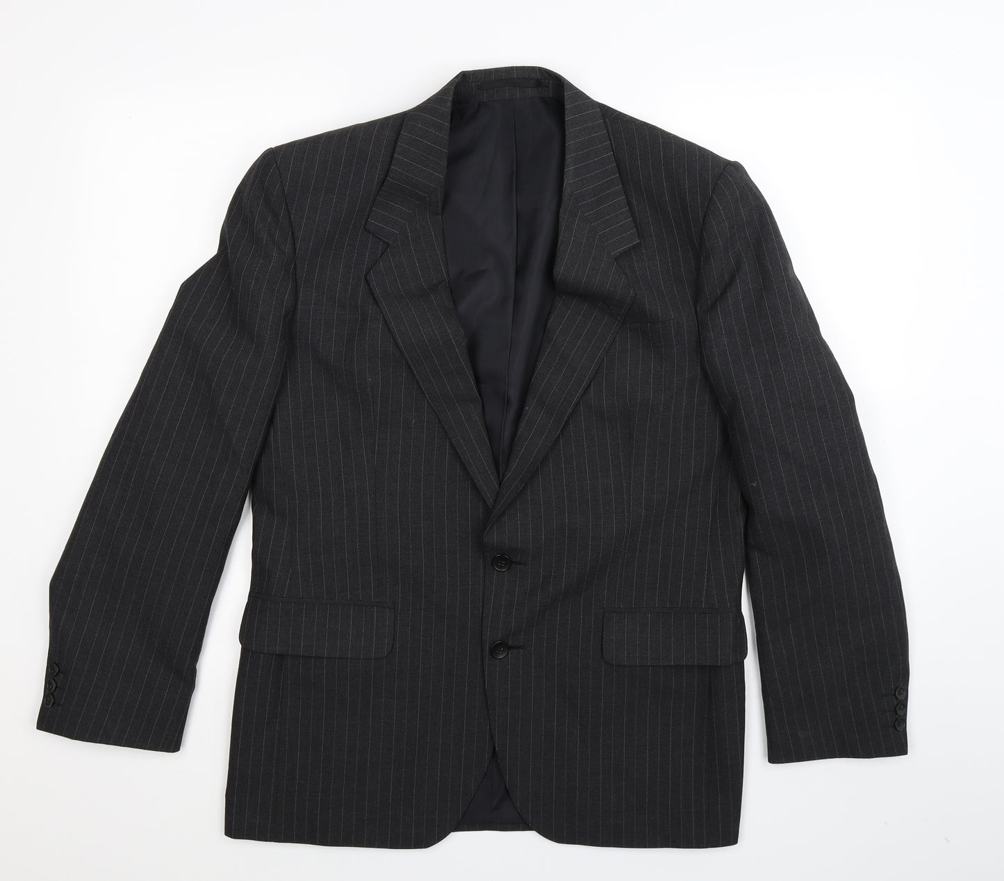 House of Fraser Mens Black Striped  Jacket Suit Jacket Size 40