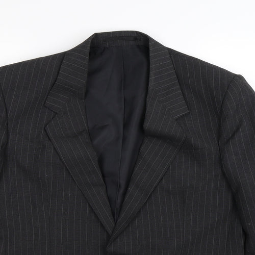 House of Fraser Mens Black Striped  Jacket Suit Jacket Size 40