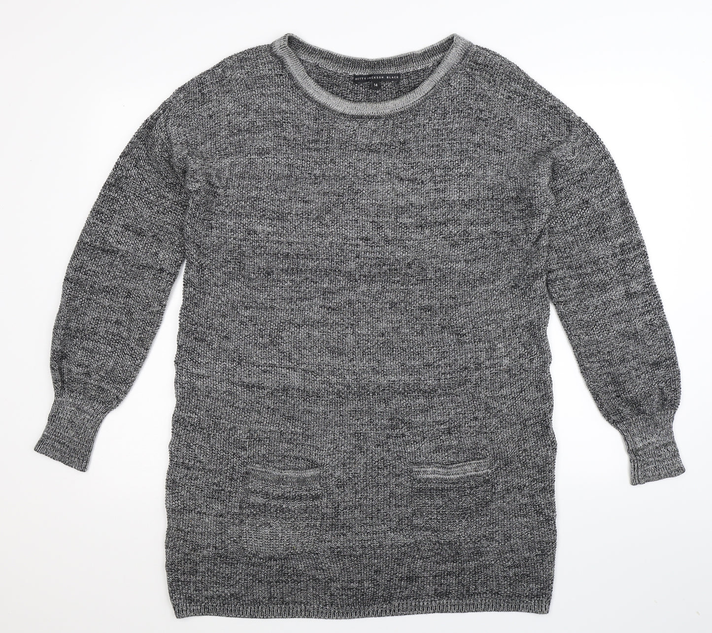 Betty Jackson Womens Grey  Knit Pullover Jumper Size 14  - Oversized