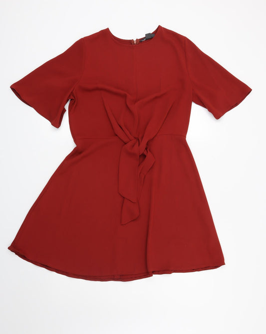 Front view of Primark women’s red fit & flare, size UK 12