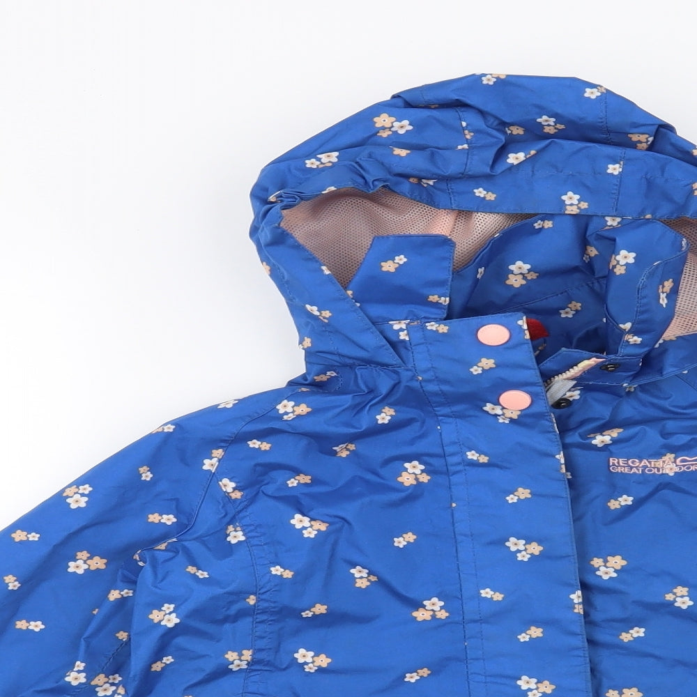 Regatta Girls Blue Floral  Jacket  Size 9-10 Years
