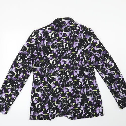 Papaya Womens Black Floral  Jacket Blazer Size 12
