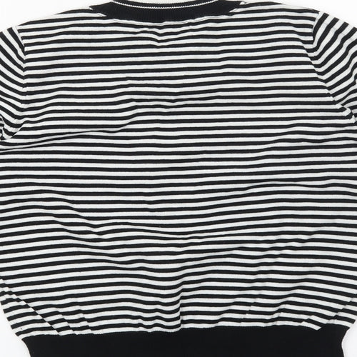 Debenhams Womens Black Striped  Pullover Jumper Size 14
