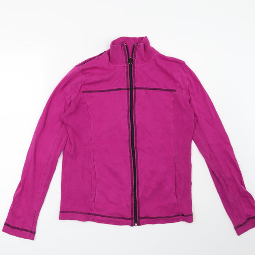 Jones New York Womens Pink   Full Zip Sweatshirt Size L