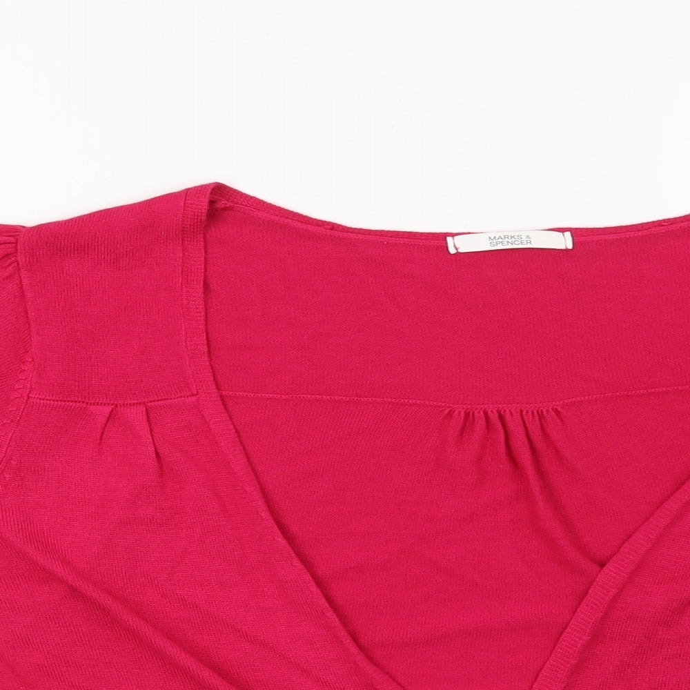 Marks and Spencer Womens Pink   Shrug Jumper Size 20