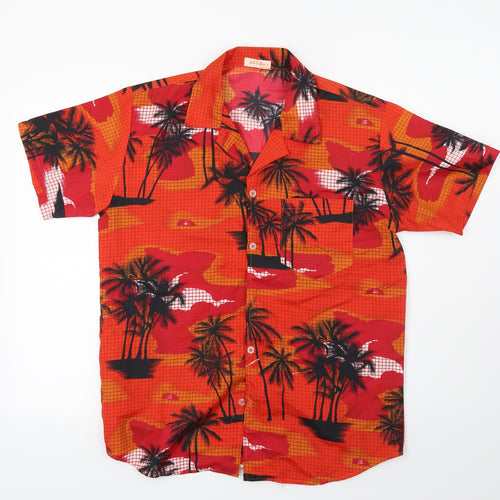 SEA & SUN Mens Red    Button-Up Size M  - Palm Trees