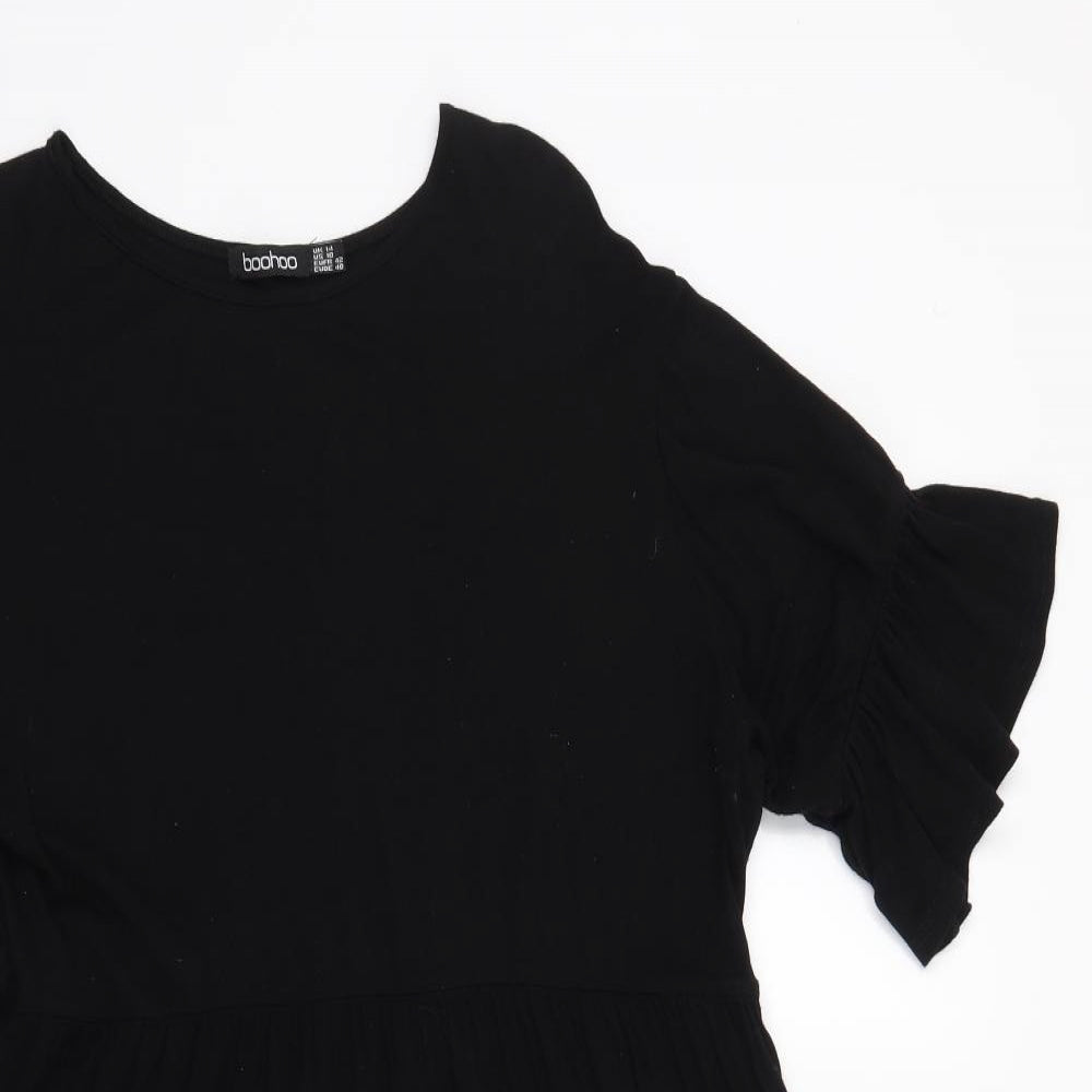 Boohoo Womens Black   T-Shirt Dress  Size 14