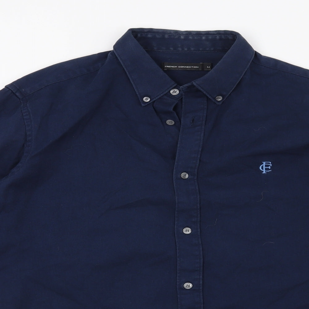 French Connection Mens Blue    Button-Up Size M