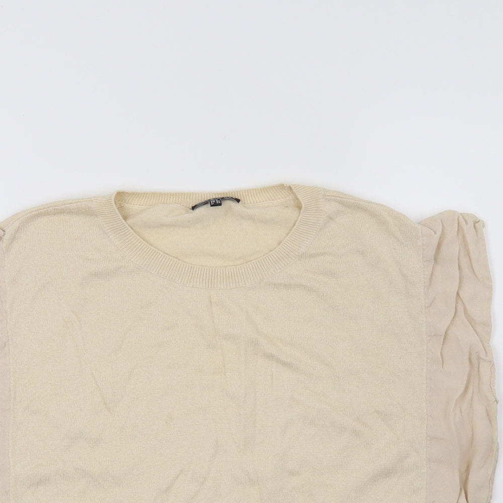 Warehouse Womens Beige   Pullover Jumper Size 8