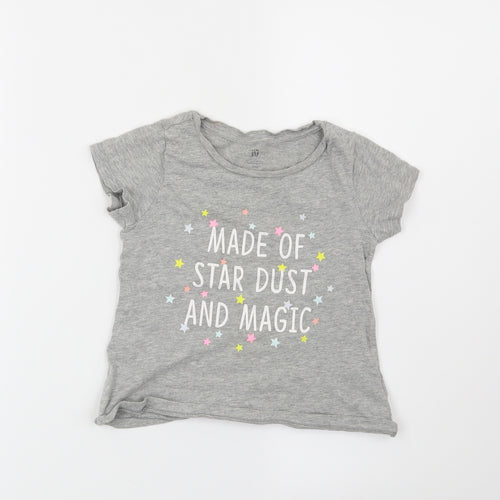 Gap Girls Grey   Basic T-Shirt Size 4 Years  - Made of Star Dust and Magic