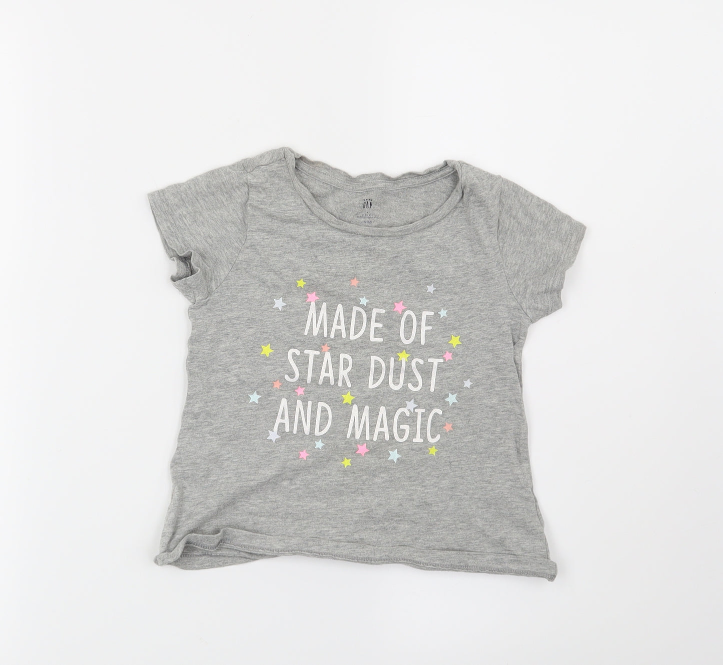 Gap Girls Grey   Basic T-Shirt Size 4 Years  - Made of Star Dust and Magic