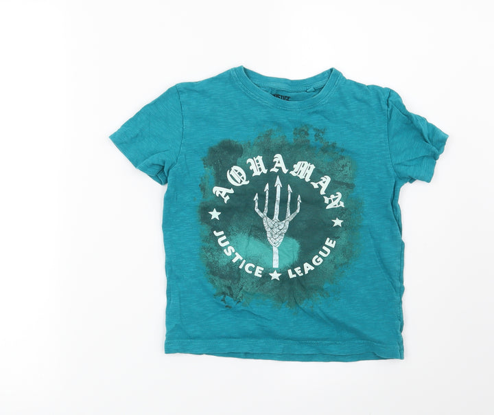 NEXT Boys Blue Basic T-Shirt Size 6 Years - Justice League