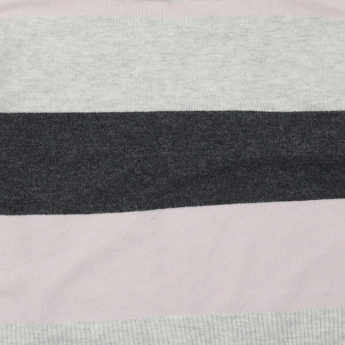 H&M Womens Grey Striped  Pullover Jumper Size M