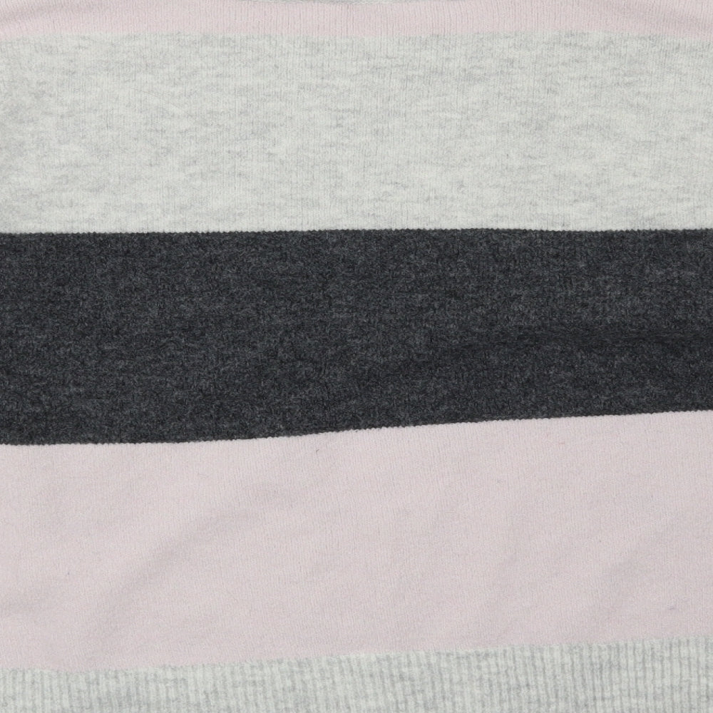 H&M Womens Grey Striped  Pullover Jumper Size M