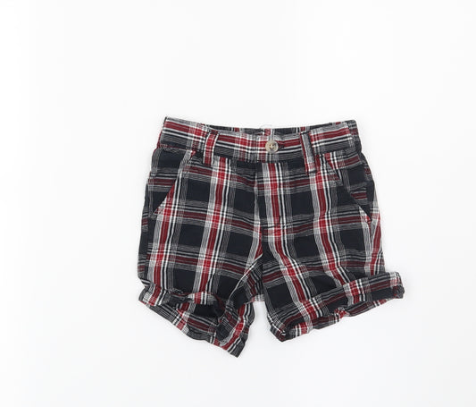 Front view of Joseph Abboud boys’ black check bermuda shorts, size 2, years