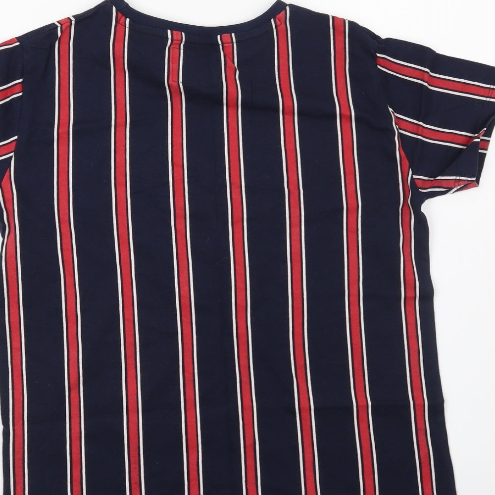Threadboys Boys Blue Striped  Basic T-Shirt Size 11-12 Years
