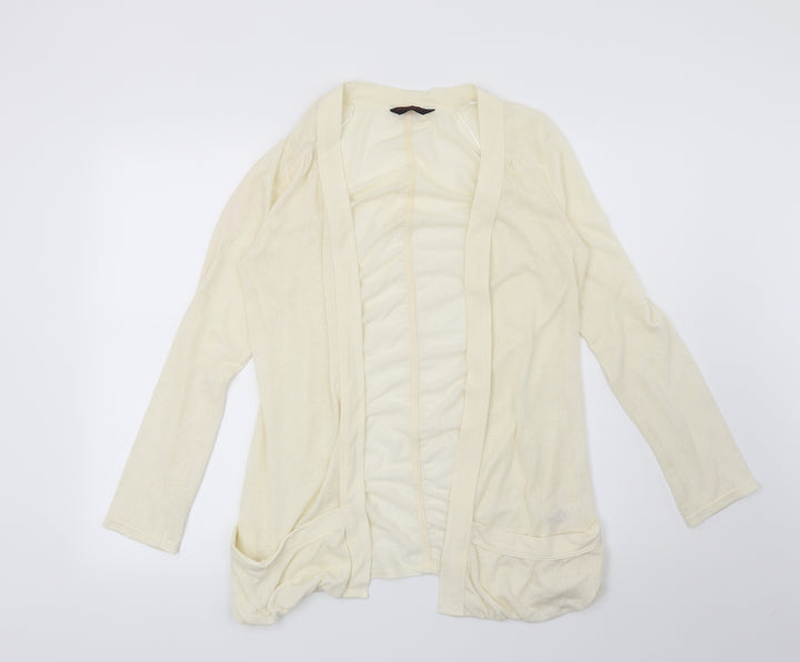Miss Selfridge Womens Beige Geometric Cardigan Jumper Size 14