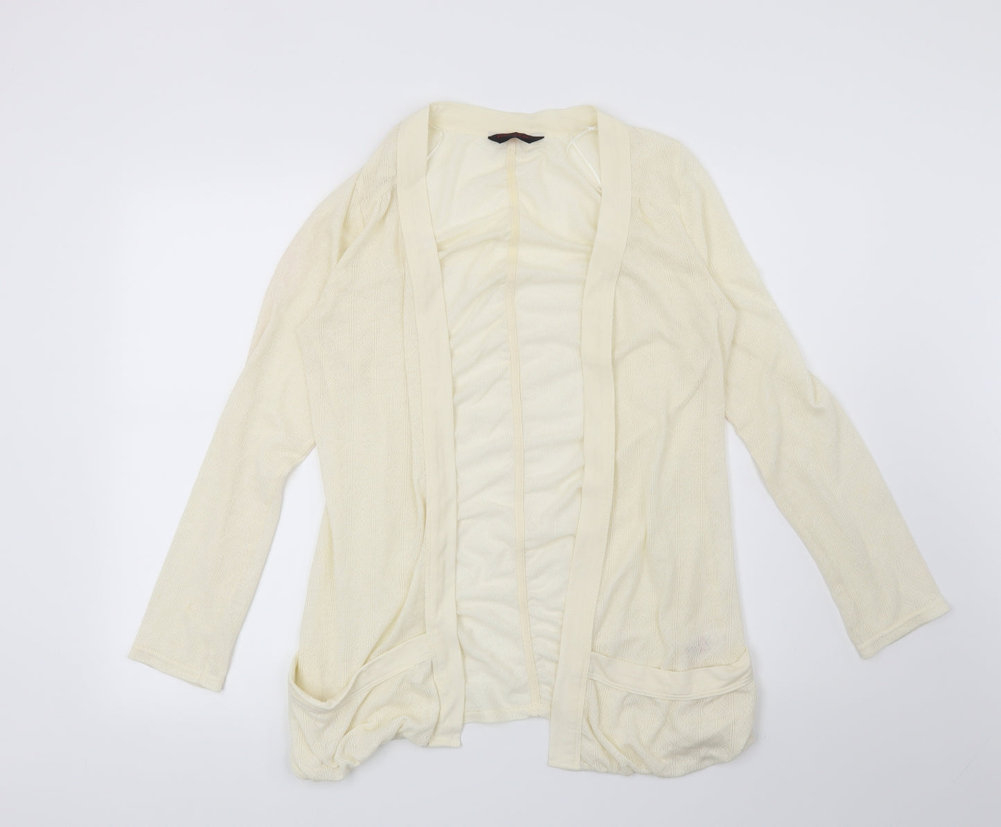 Miss Selfridge Womens Beige Geometric  Cardigan Jumper Size 14