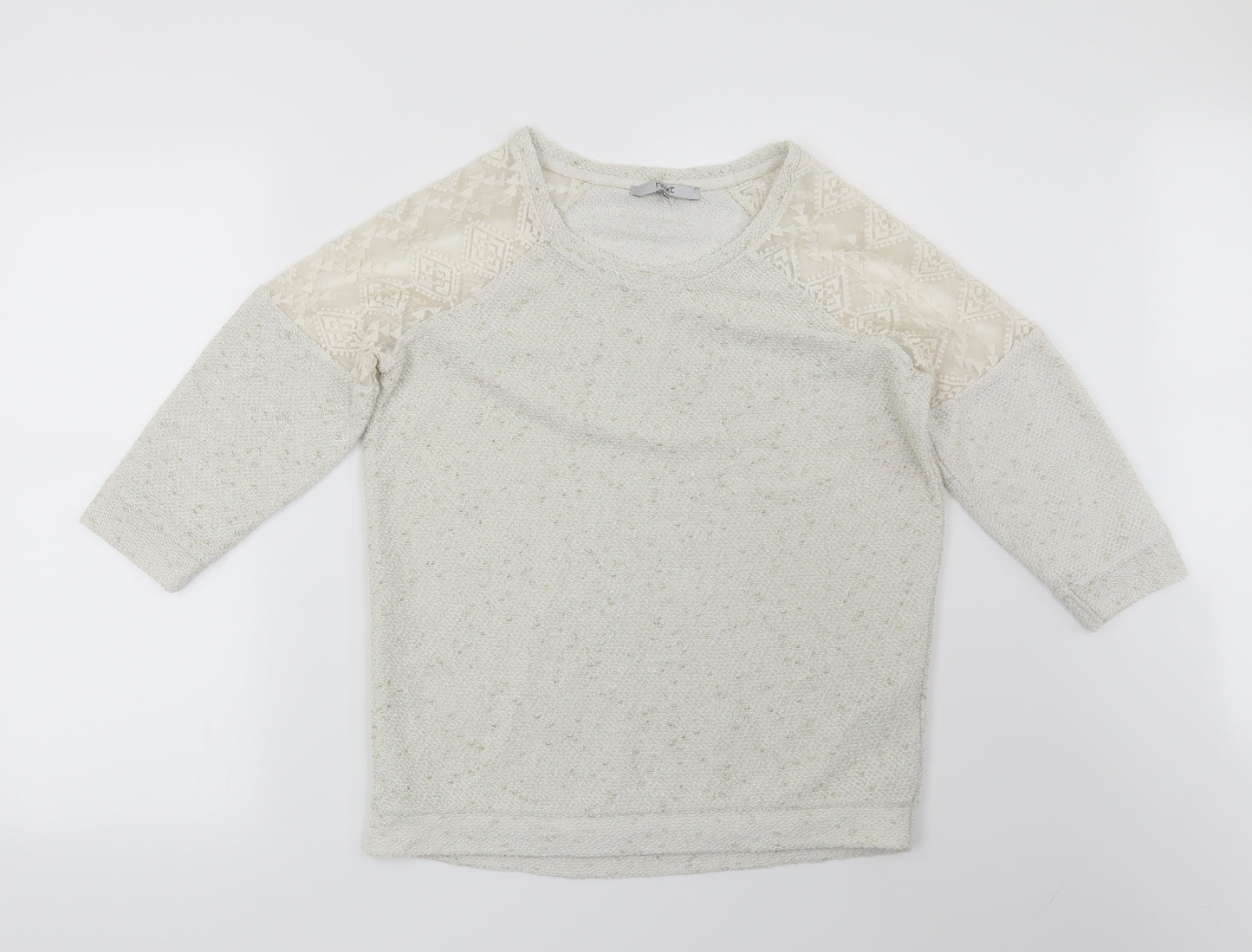 NEXT Womens Beige Geometric  Pullover Sweatshirt Size 8