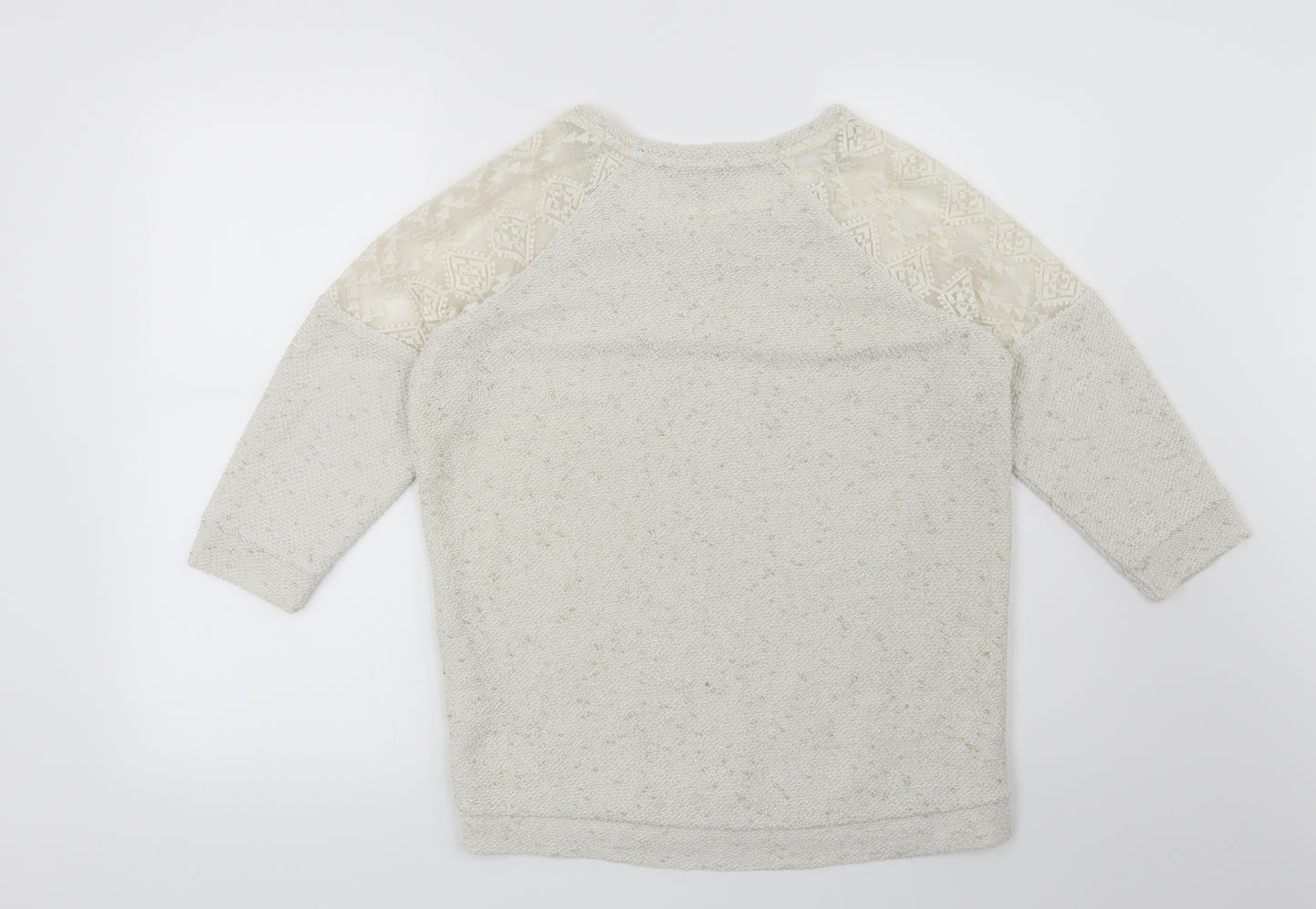 NEXT Womens Beige Geometric  Pullover Sweatshirt Size 8