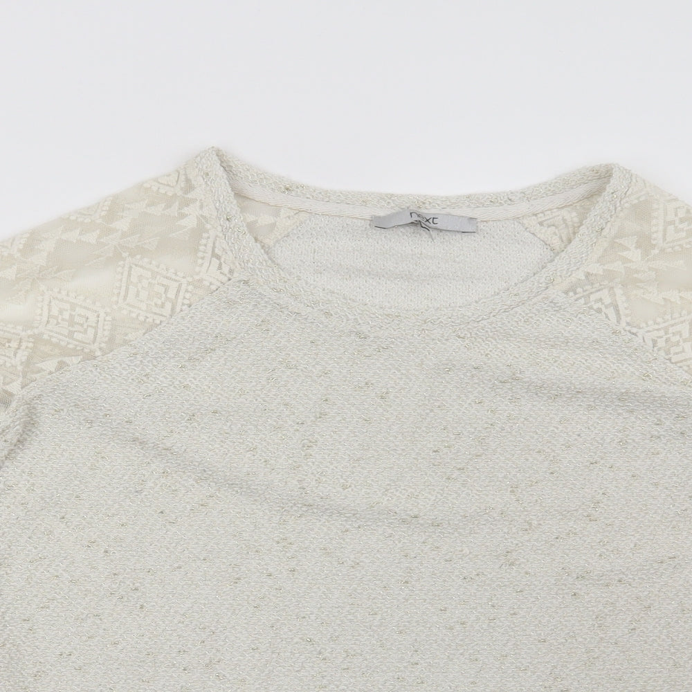 NEXT Womens Beige Geometric  Pullover Sweatshirt Size 8