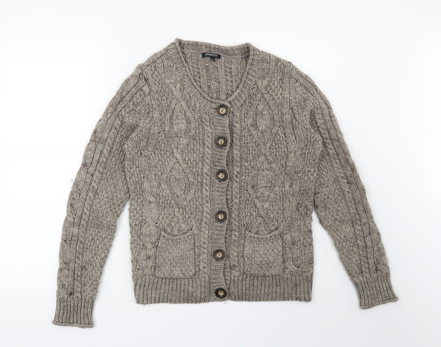Papaya Womens Brown   Cardigan Jumper Size 10