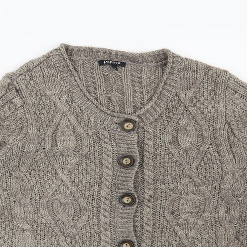 Papaya Womens Brown   Cardigan Jumper Size 10