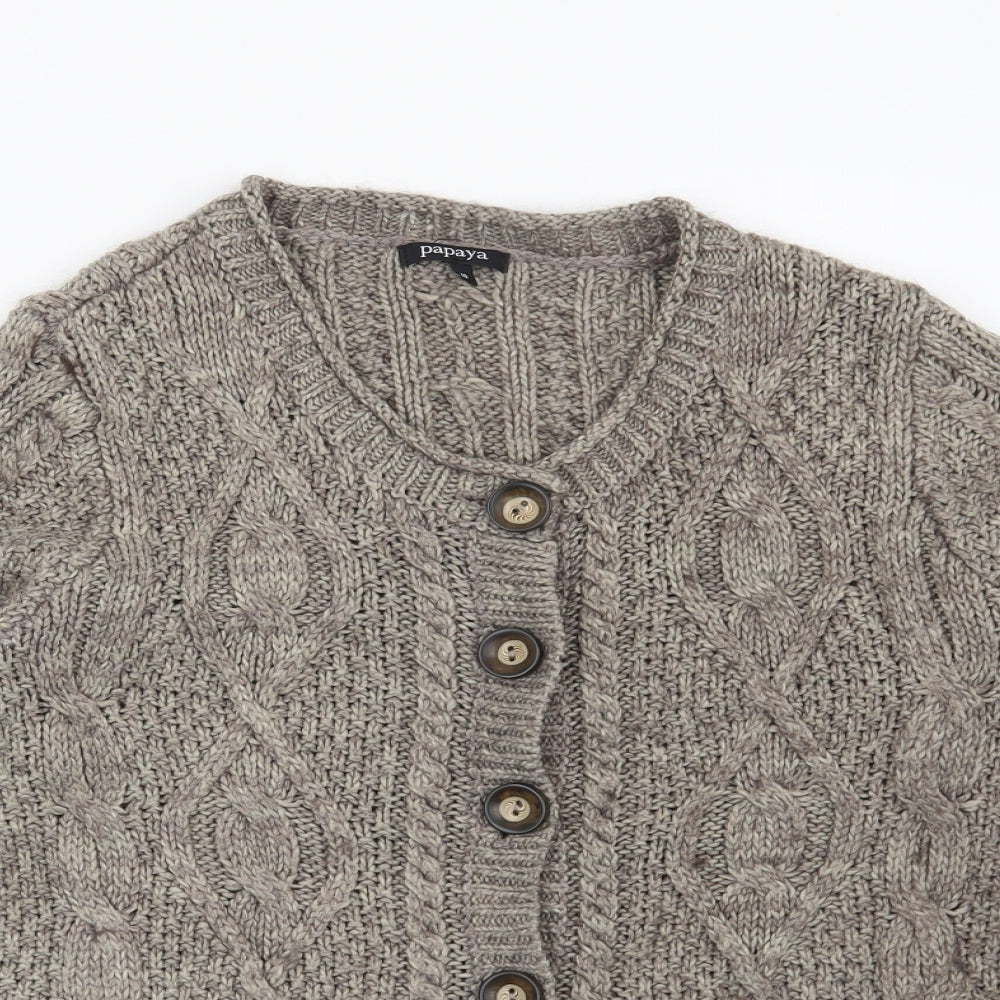 Papaya Womens Brown   Cardigan Jumper Size 10