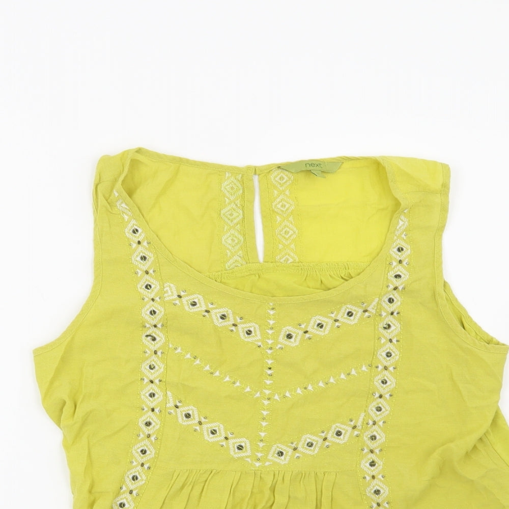 NEXT Womens Green Geometric  Basic Blouse Size 12