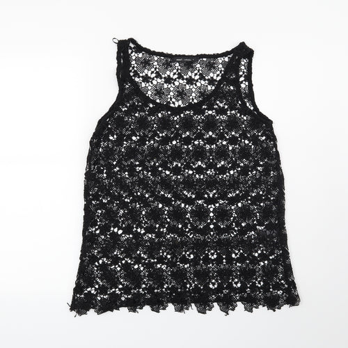 NEXT Womens Black Floral  Basic Blouse Size 8