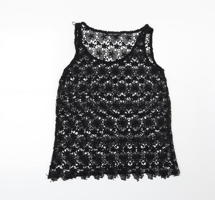 NEXT Womens Black Floral  Basic Blouse Size 8