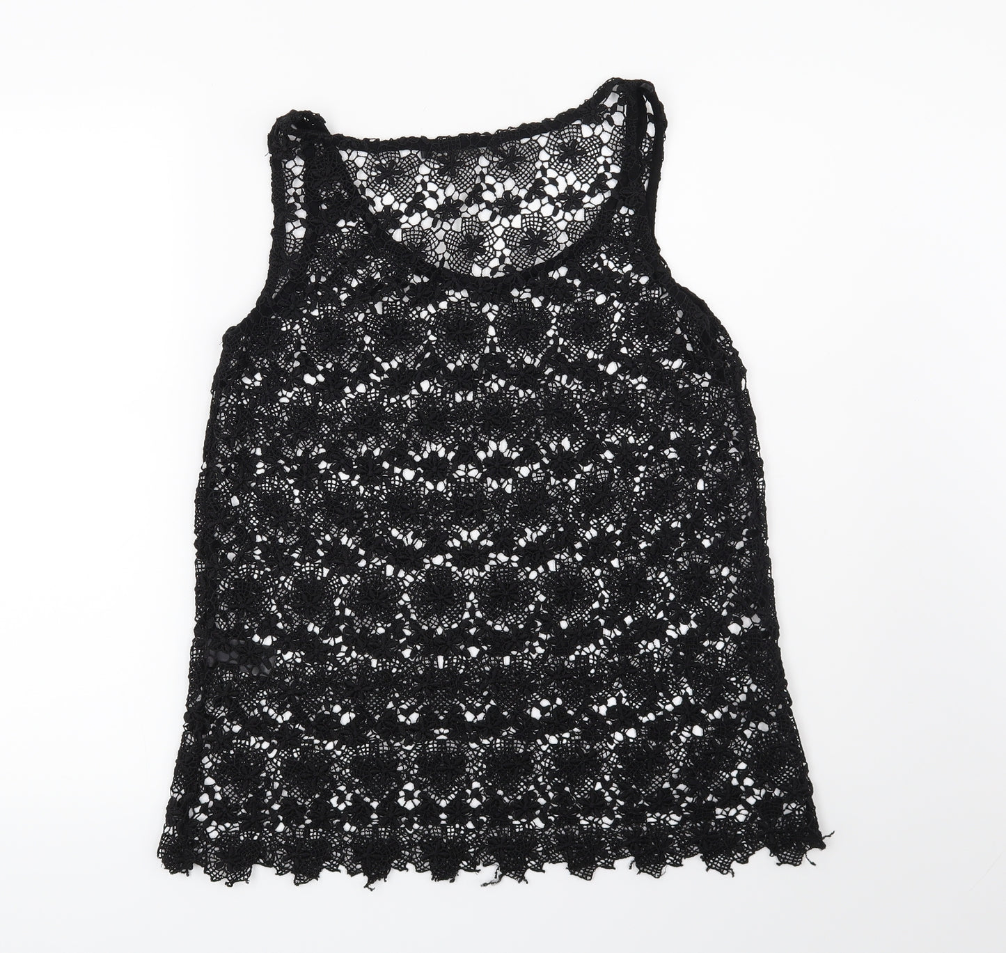 NEXT Womens Black Floral  Basic Blouse Size 8
