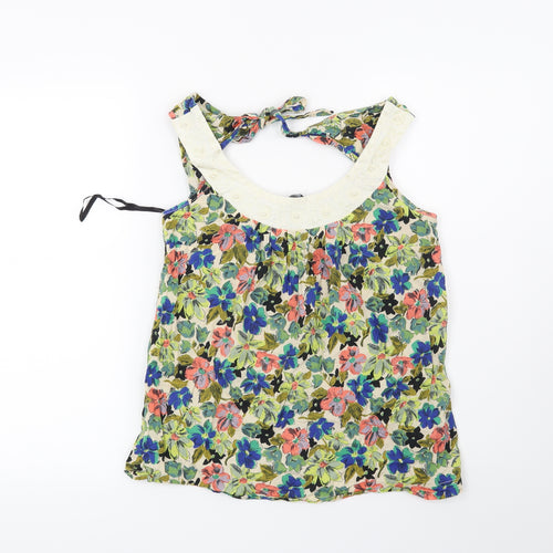 Dorothy Perkins Womens Green Floral  Basic Blouse Size 8