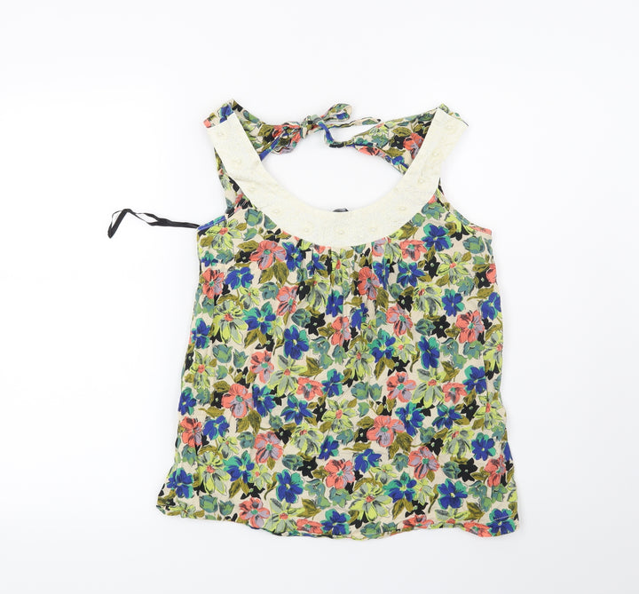 Dorothy Perkins Womens Green Floral Basic Blouse Size 8