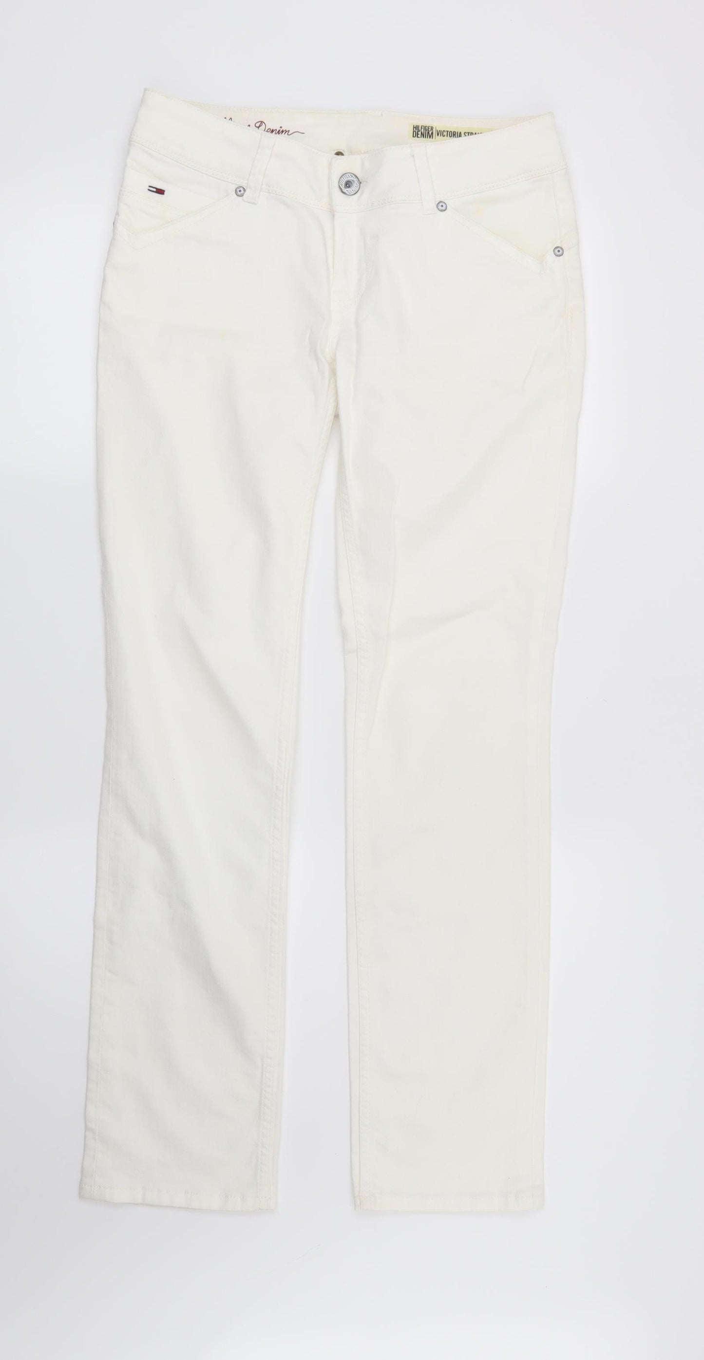 Hilfiger Denim Womens White   Straight Jeans Size 28 in L30 in