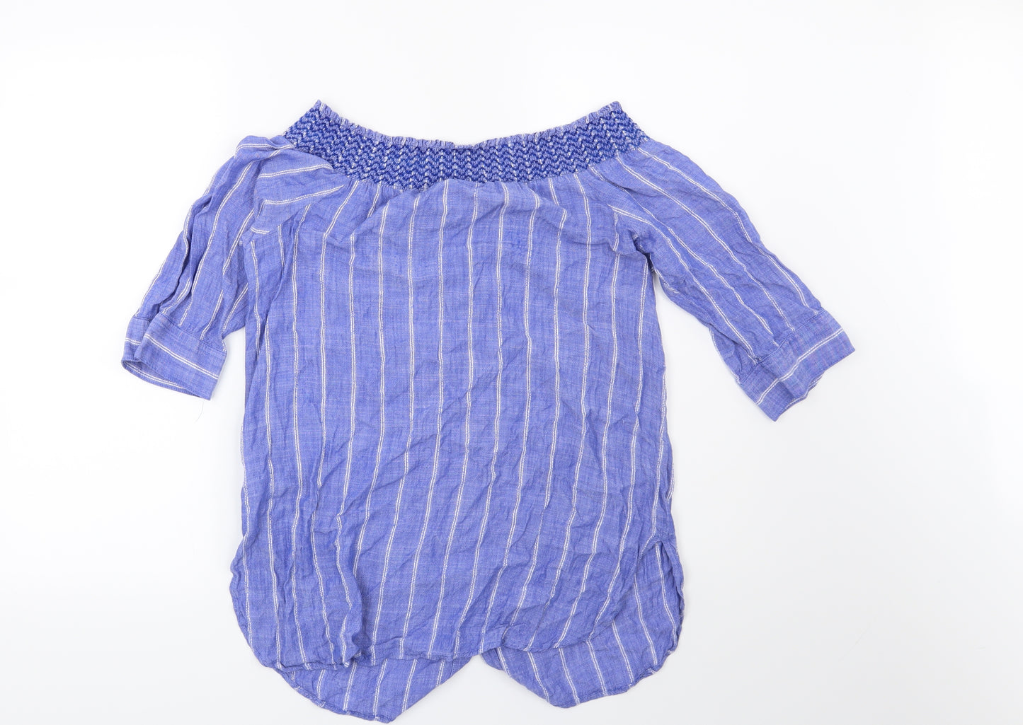 NEXT Womens Blue Striped  Basic Blouse Size 12