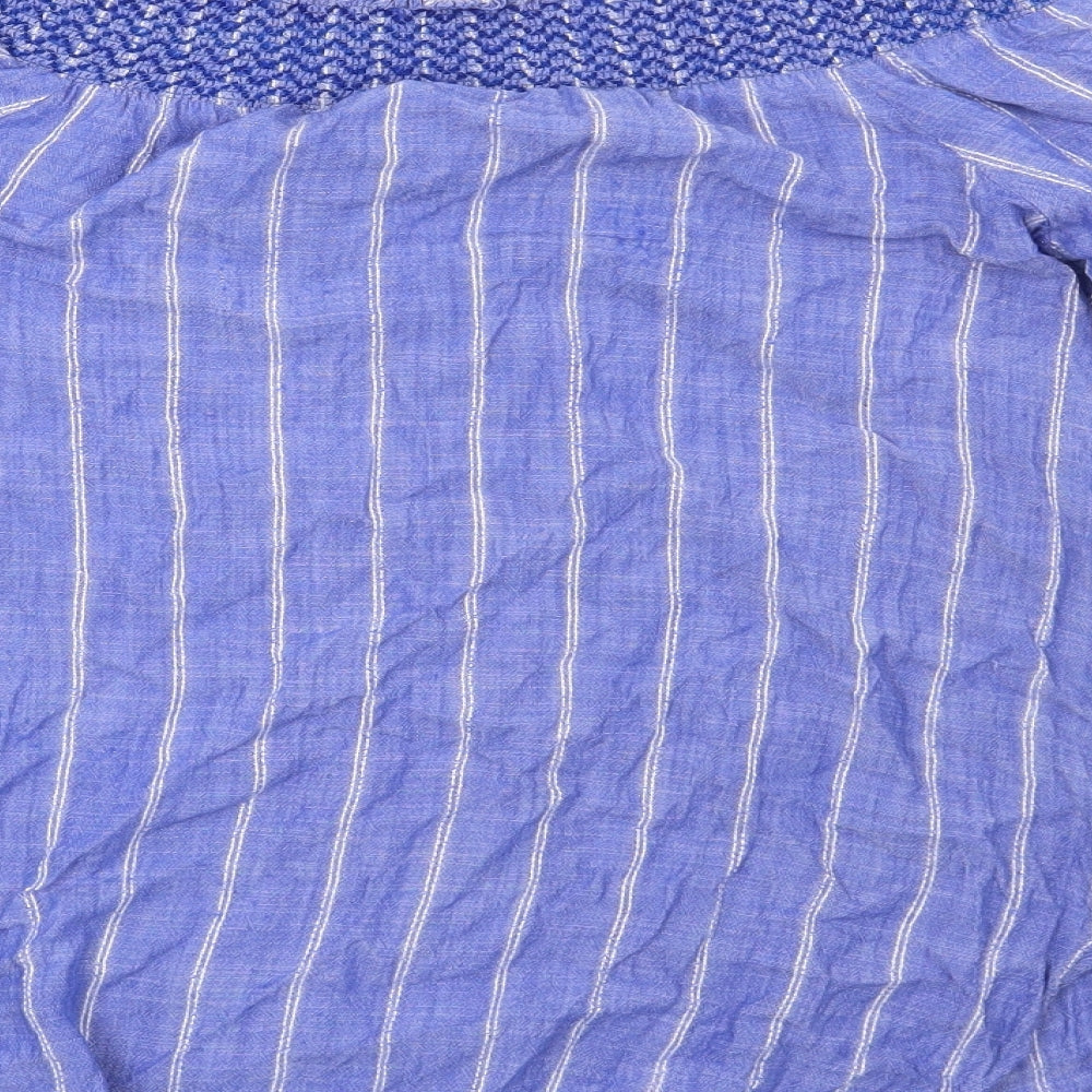 NEXT Womens Blue Striped  Basic Blouse Size 12