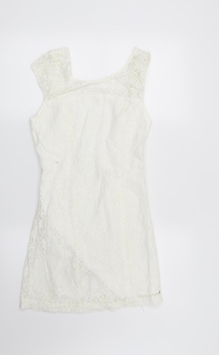 Hollister Womens White Floral Sheath Size XS
