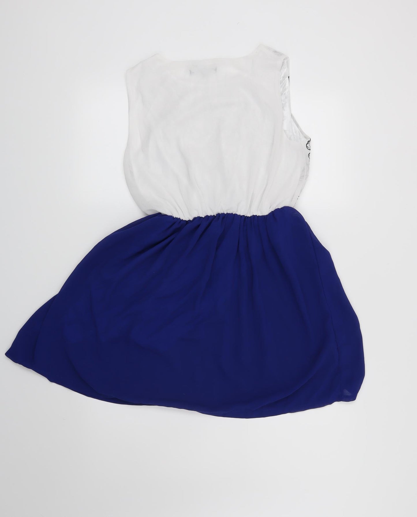 Preworn Womens White Geometric  Fit & Flare  Size S  - Butterflies